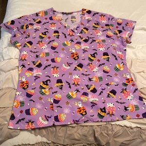 Xl Halloween scrub top